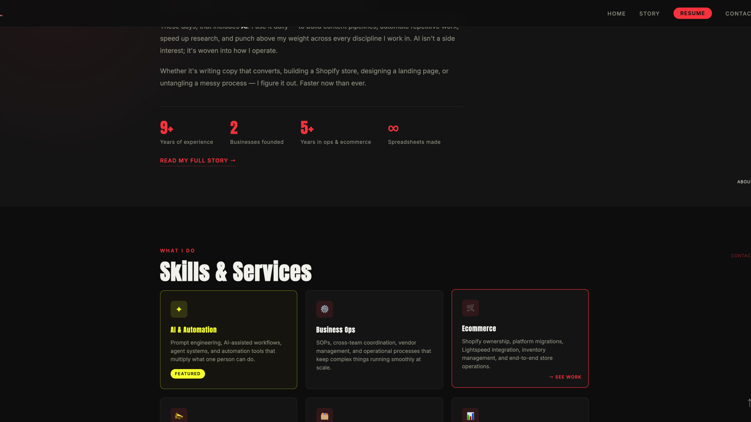 Homepage full view