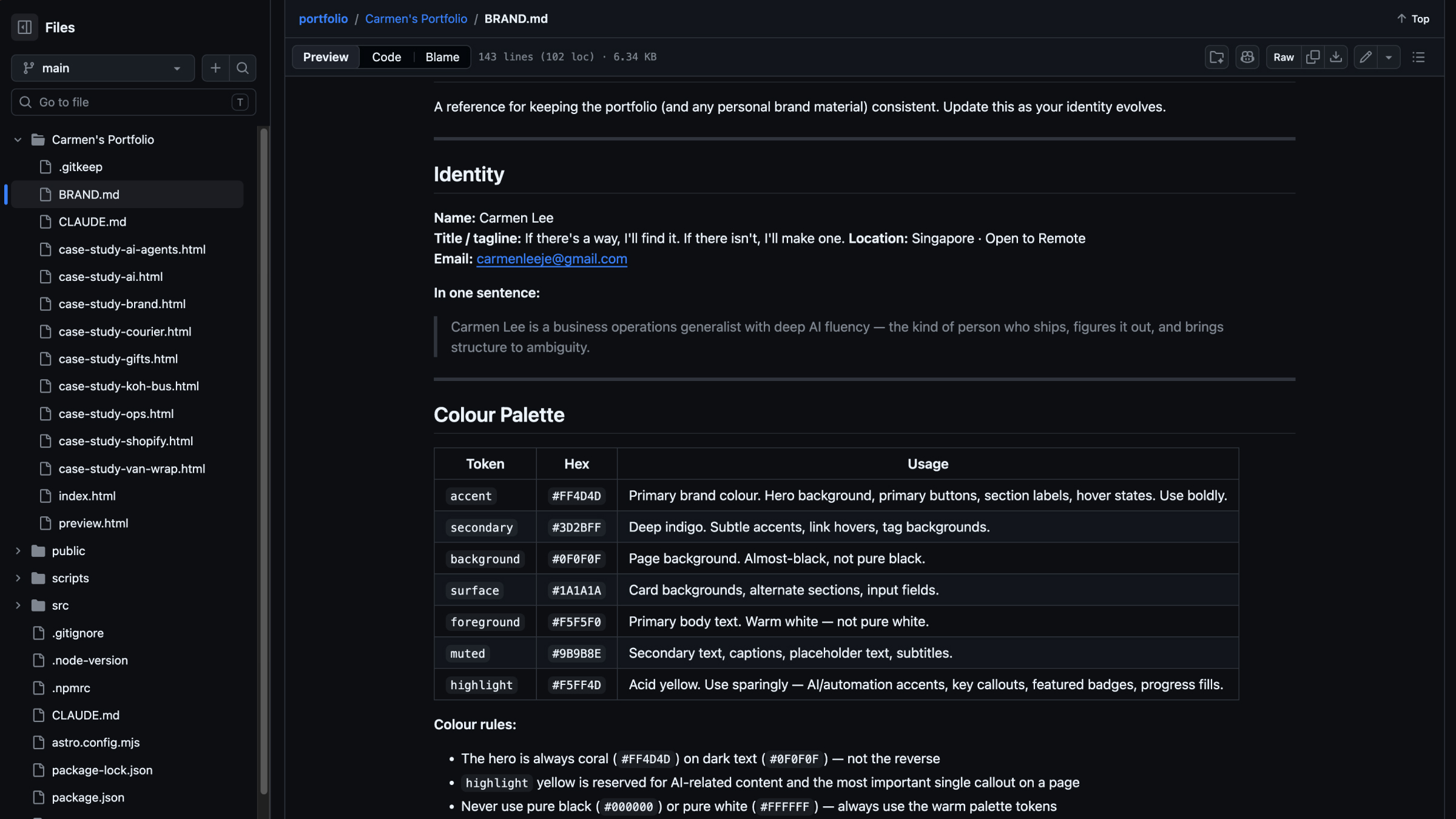 Markdown file